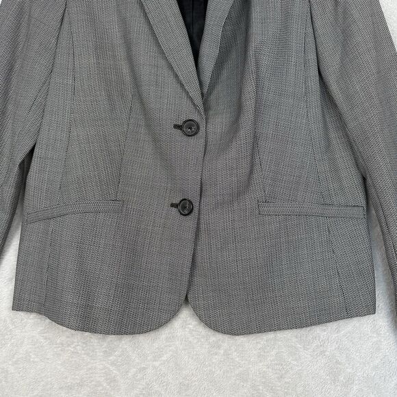 Talbots Petites Blazer Womens 12P Black White Wool Blend Career Office Business - Picture 4 of 16